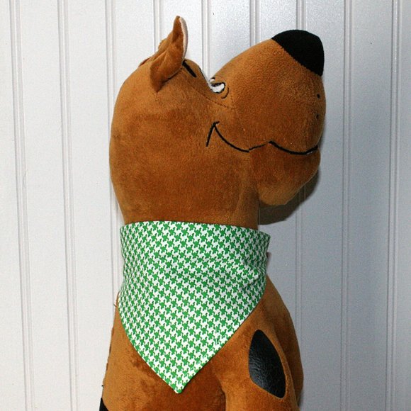 Hand Crafted Cat Hand Crafted Green Houndstooth Cat Bandana Velcro